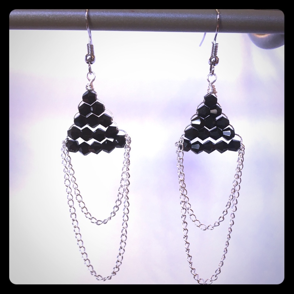 ✨Host Pick💎Crystal Pyramid Chandelier Earrings